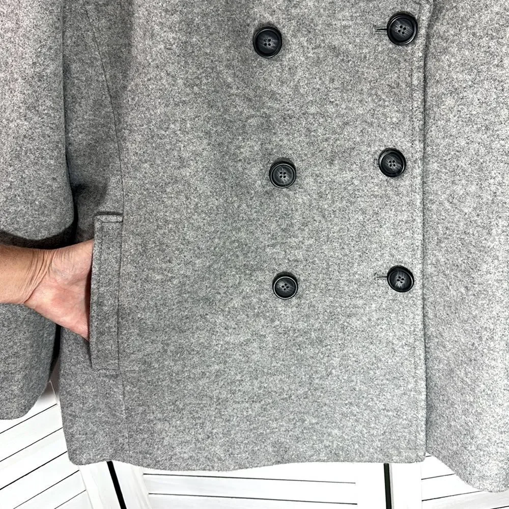 Old Navy Brushed Heather Gray Pea Coat Size XXL